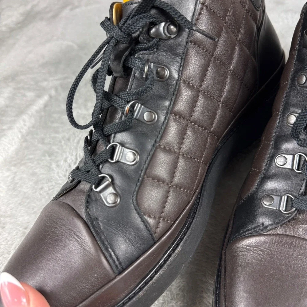 Samuel Hubbard Men's 14 Leather Quilted Shoes Brown Black M1320-009 Portugal